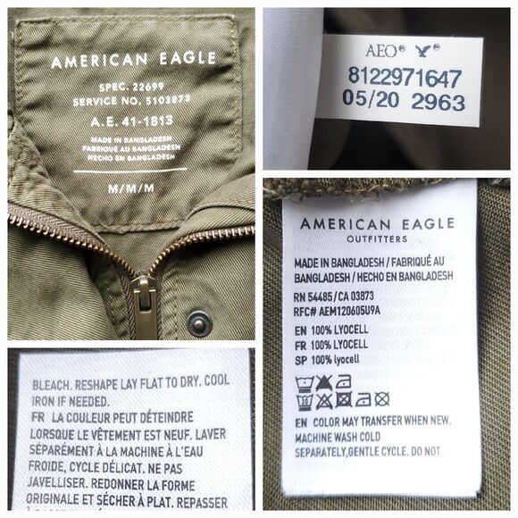 Military Style Field Jacket Sz M Hooded Olive Army Green Utility Chore Barn Coat - Picture 4 of 8